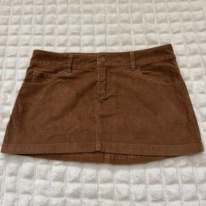 Urban Outfitters Small Micro Mini Corduroy Skirt ~ Brown 90’s Y2K Boho Festival
